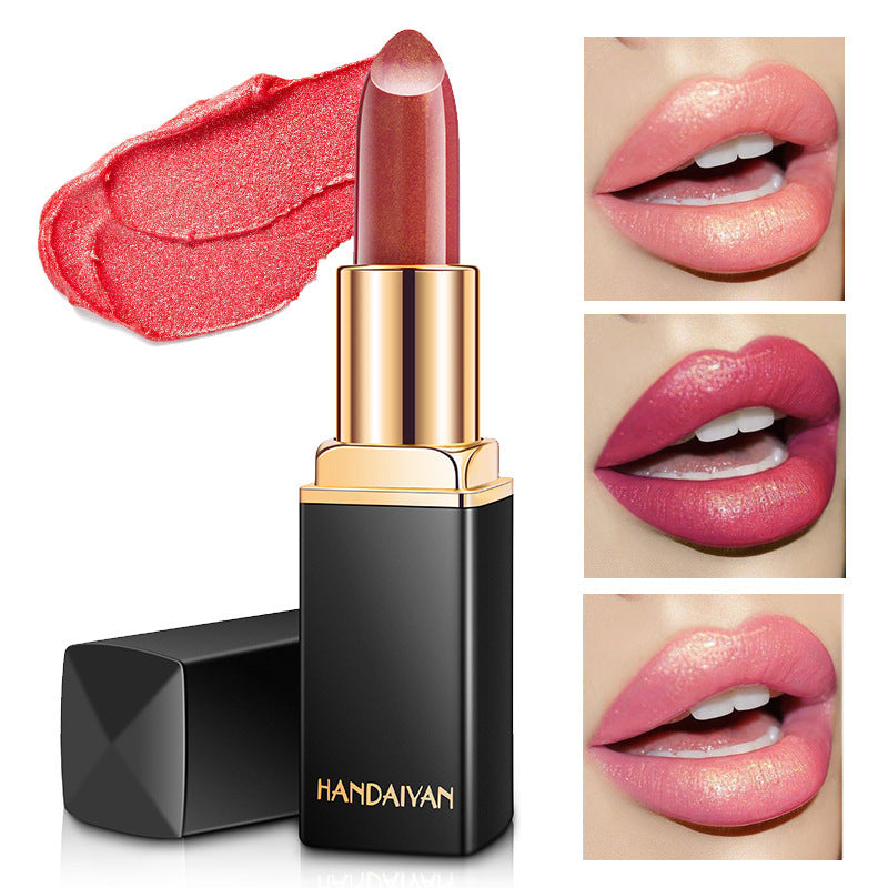 Shiny Metallic Color Changing Lipstick is Pearlescent & Temperature Reactive Gilt Glow