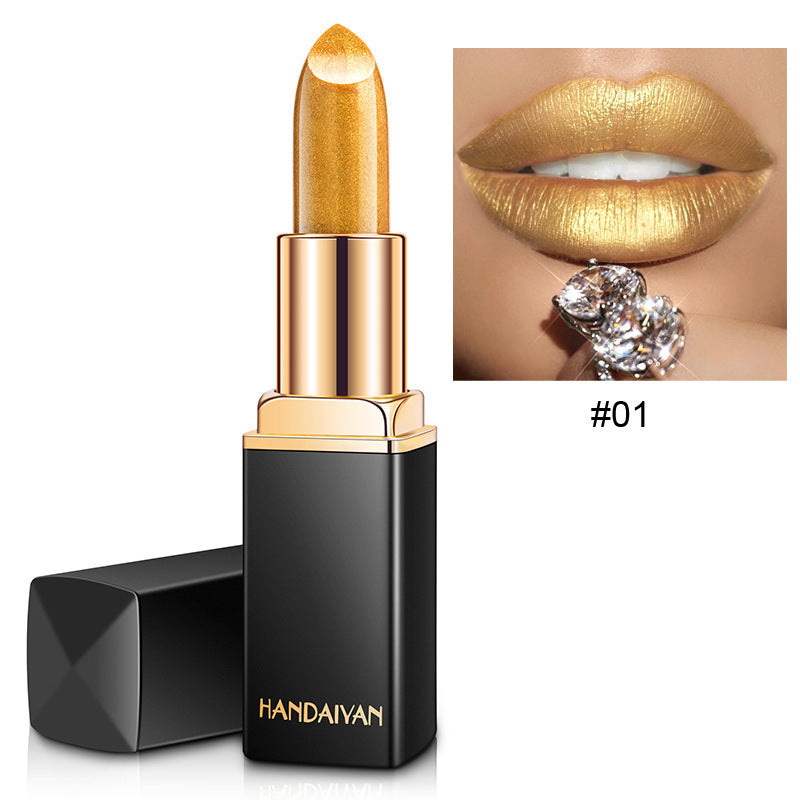 Shiny Metallic Color Changing Lipstick is Pearlescent & Temperature Reactive Gilt Glow