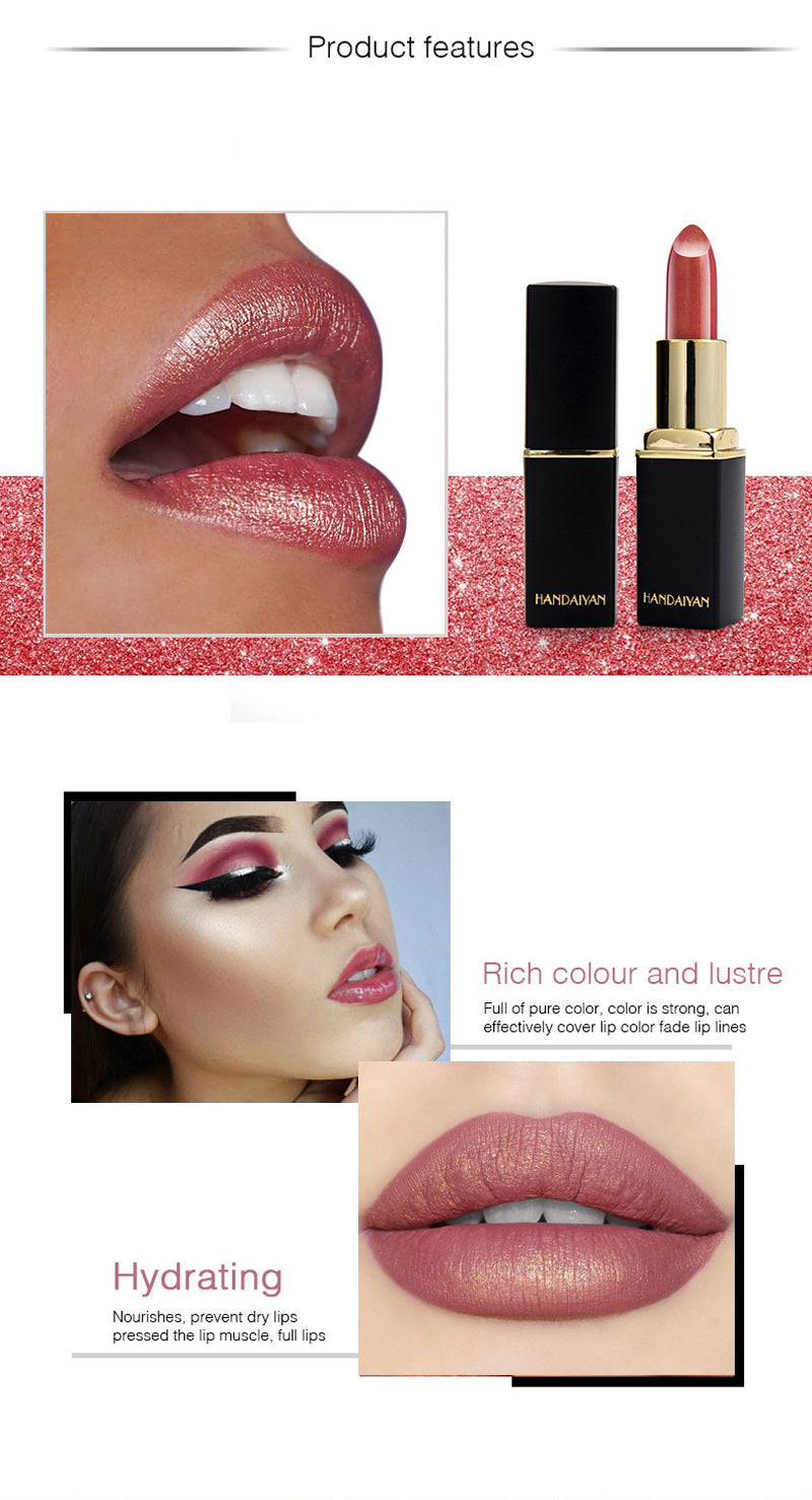 Shiny Metallic Color Changing Lipstick is Pearlescent & Temperature Reactive Gilt Glow