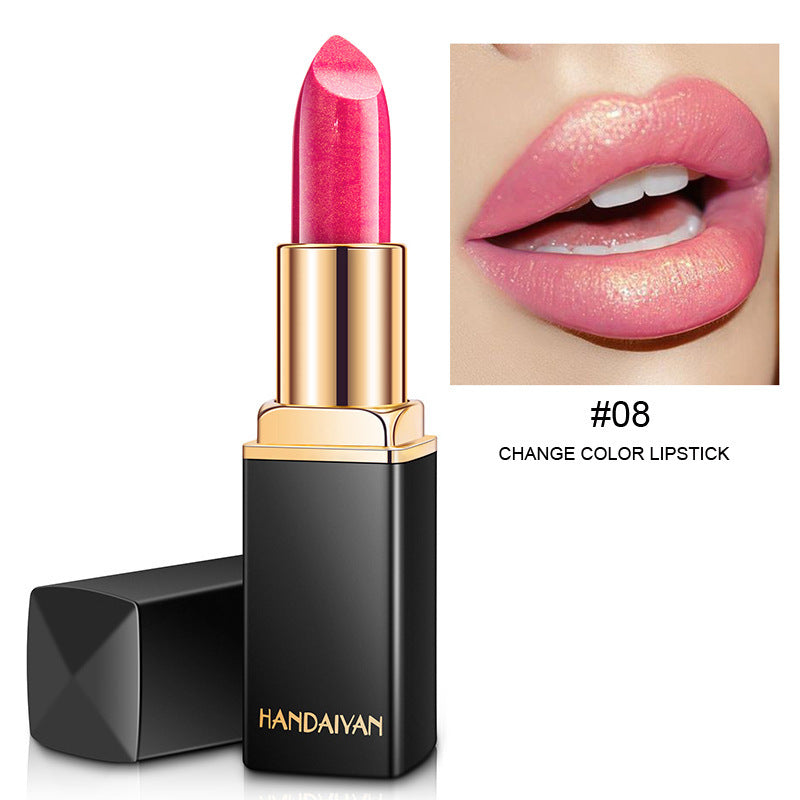 Shiny Metallic Color Changing Lipstick is Pearlescent & Temperature Reactive Gilt Glow