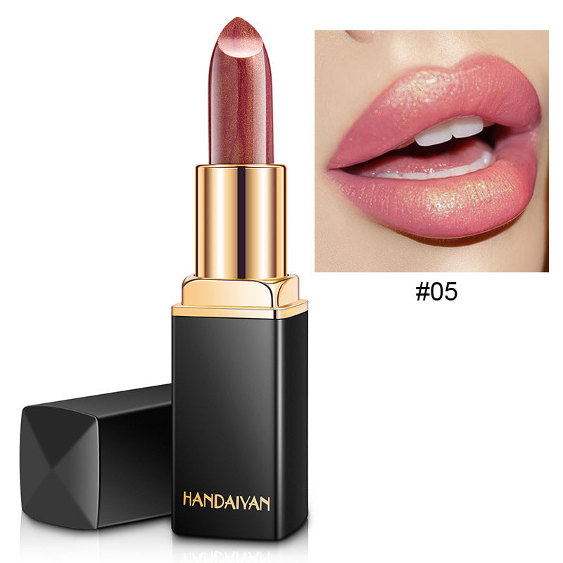 Shiny Metallic Color Changing Lipstick is Pearlescent & Temperature Reactive Gilt Glow