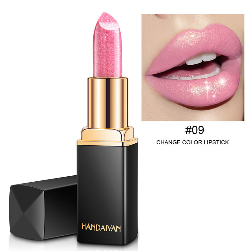Shiny Metallic Color Changing Lipstick is Pearlescent & Temperature Reactive Gilt Glow