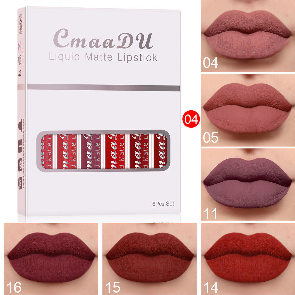 Matte Lipstick Set of 6 Pc's is Waterproof, Transfer-Proof & Vibrant Long-Lasting Shades