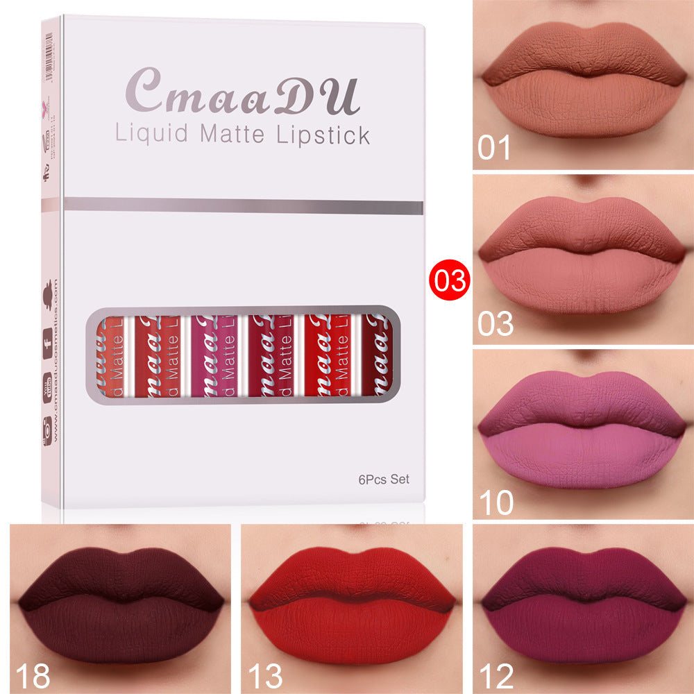 Matte Lipstick Set of 6 Pc's is Waterproof, Transfer-Proof & Vibrant Long-Lasting Shades