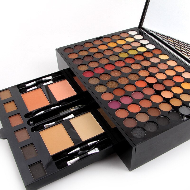 Pro Makeup Palette 180 Vibrant Eyeshadow & Blush Colors in Travel Box