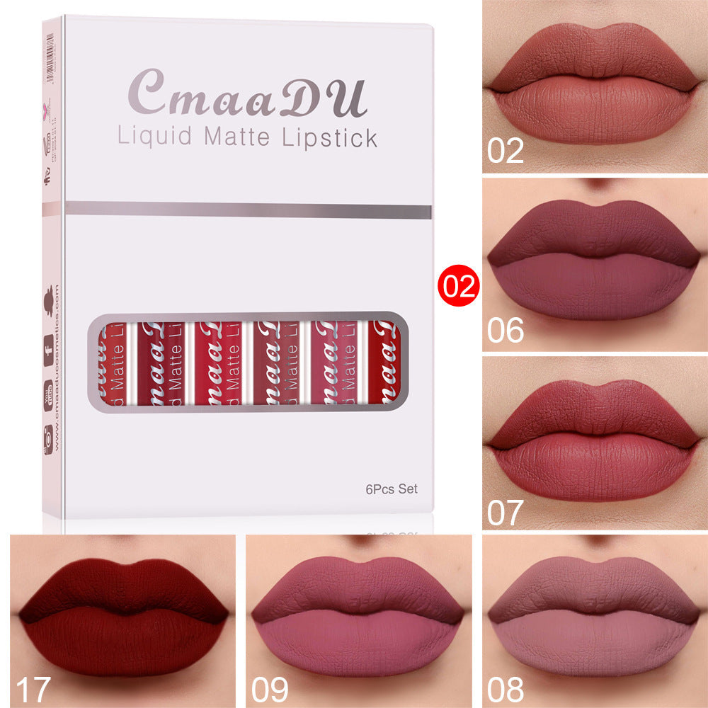 Matte Lipstick Set of 6 Pc's is Waterproof, Transfer-Proof & Vibrant Long-Lasting Shades