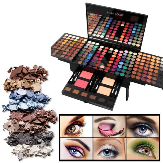 Pro Makeup Palette 180 Vibrant Eyeshadow & Blush Colors in Travel Box