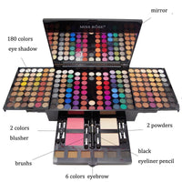 Pro Makeup Palette 180 Vibrant Eyeshadow & Blush Colors in Travel Box