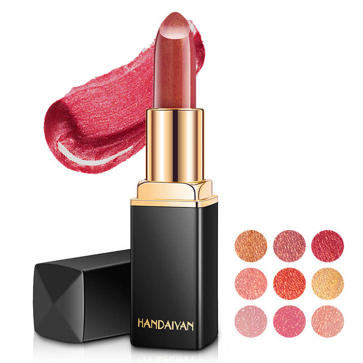 Shiny Metallic Color Changing Lipstick is Pearlescent & Temperature Reactive Gilt Glow