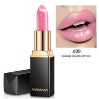 Shiny Metallic Color Changing Lipstick is Pearlescent & Temperature Reactive Gilt Glow