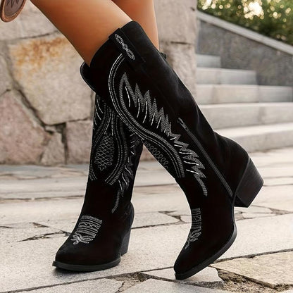 Elegant Women's Embroidery Cowboy Boot