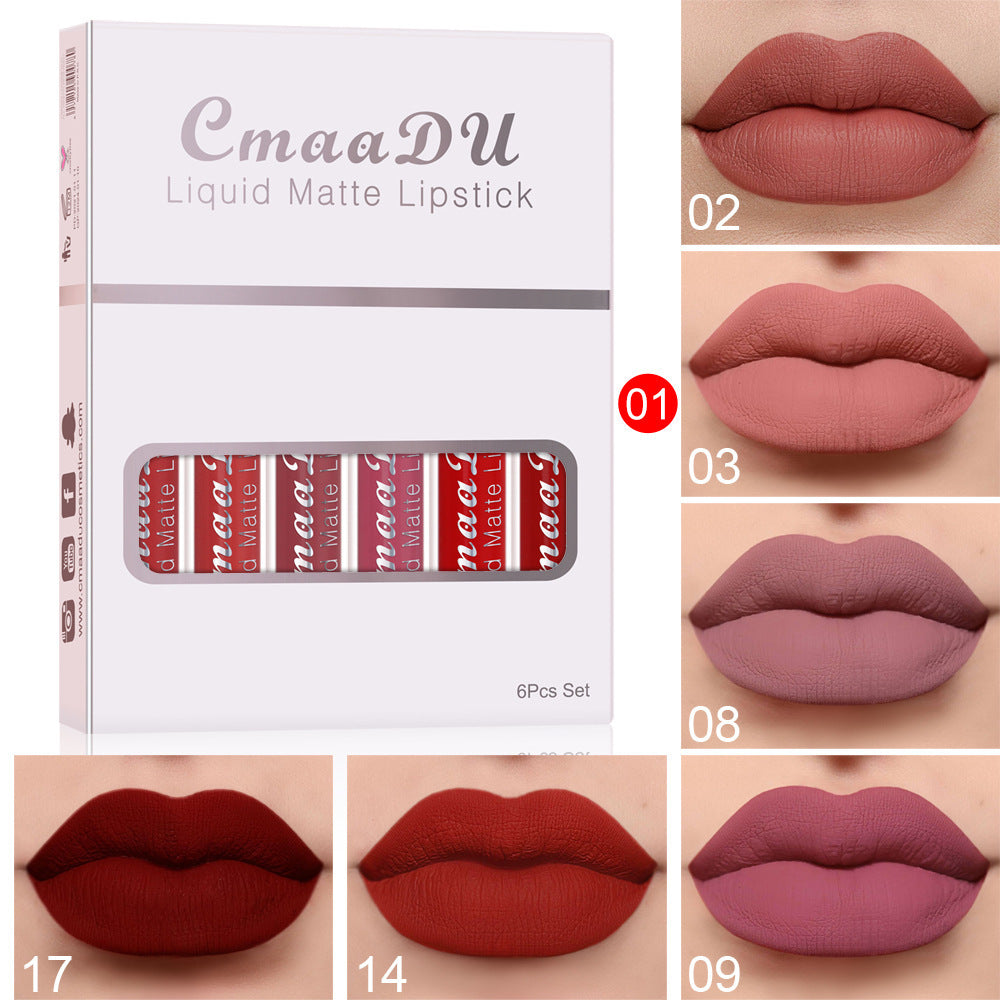 Matte Lipstick Set of 6 Pc's is Waterproof, Transfer-Proof & Vibrant Long-Lasting Shades