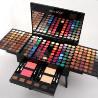 Pro Makeup Palette 180 Vibrant Eyeshadow & Blush Colors in Travel Box